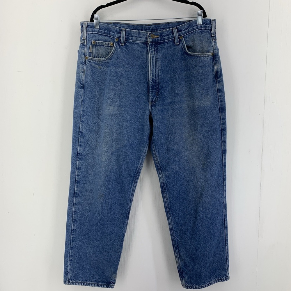 Vintage Carhartt Jeans Mens 40x30 Relaxed Fit B172 DST Flannel Lined Grunge Work
